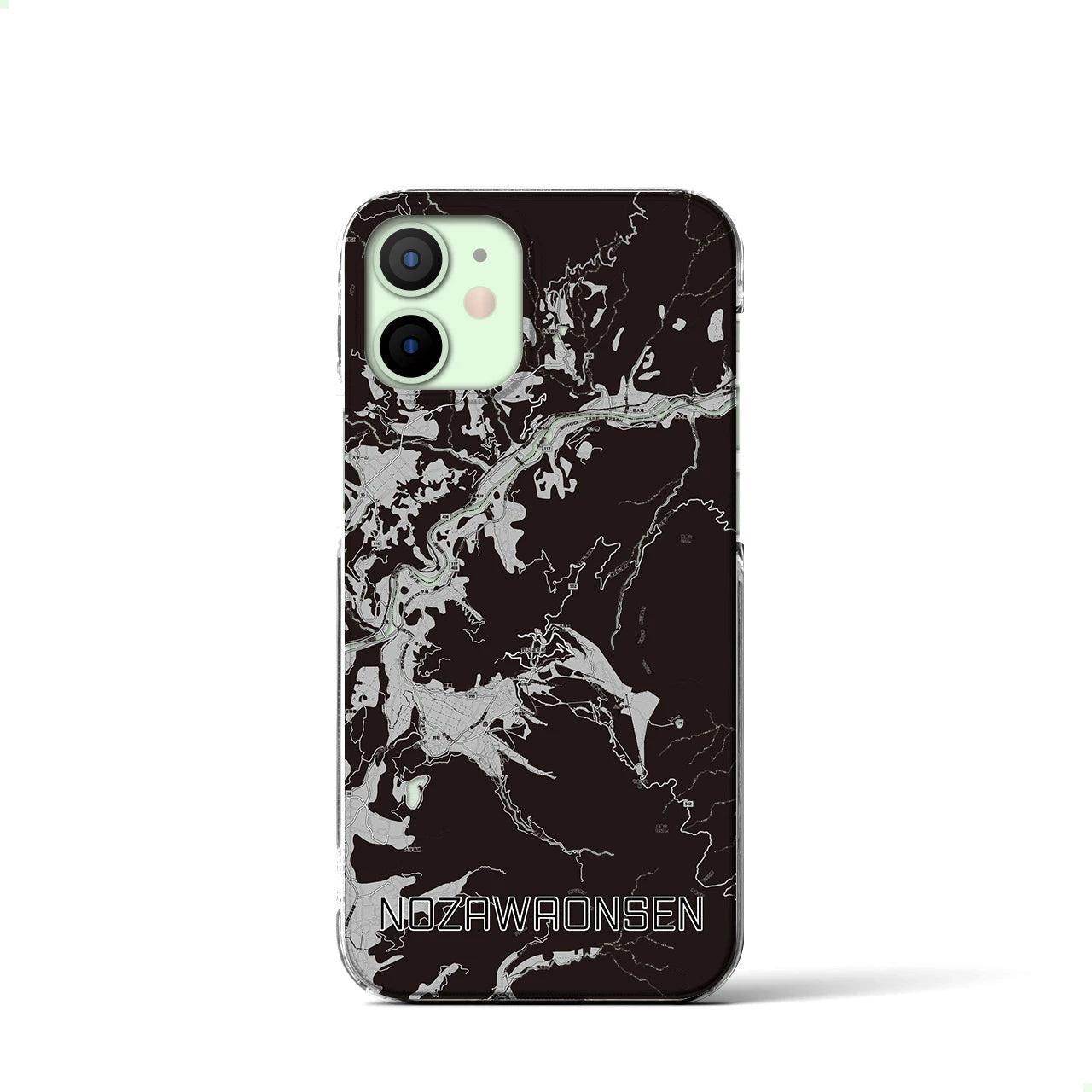 【野沢温泉(長野県)】地図柄iPhoneケース(クリアタイプ)