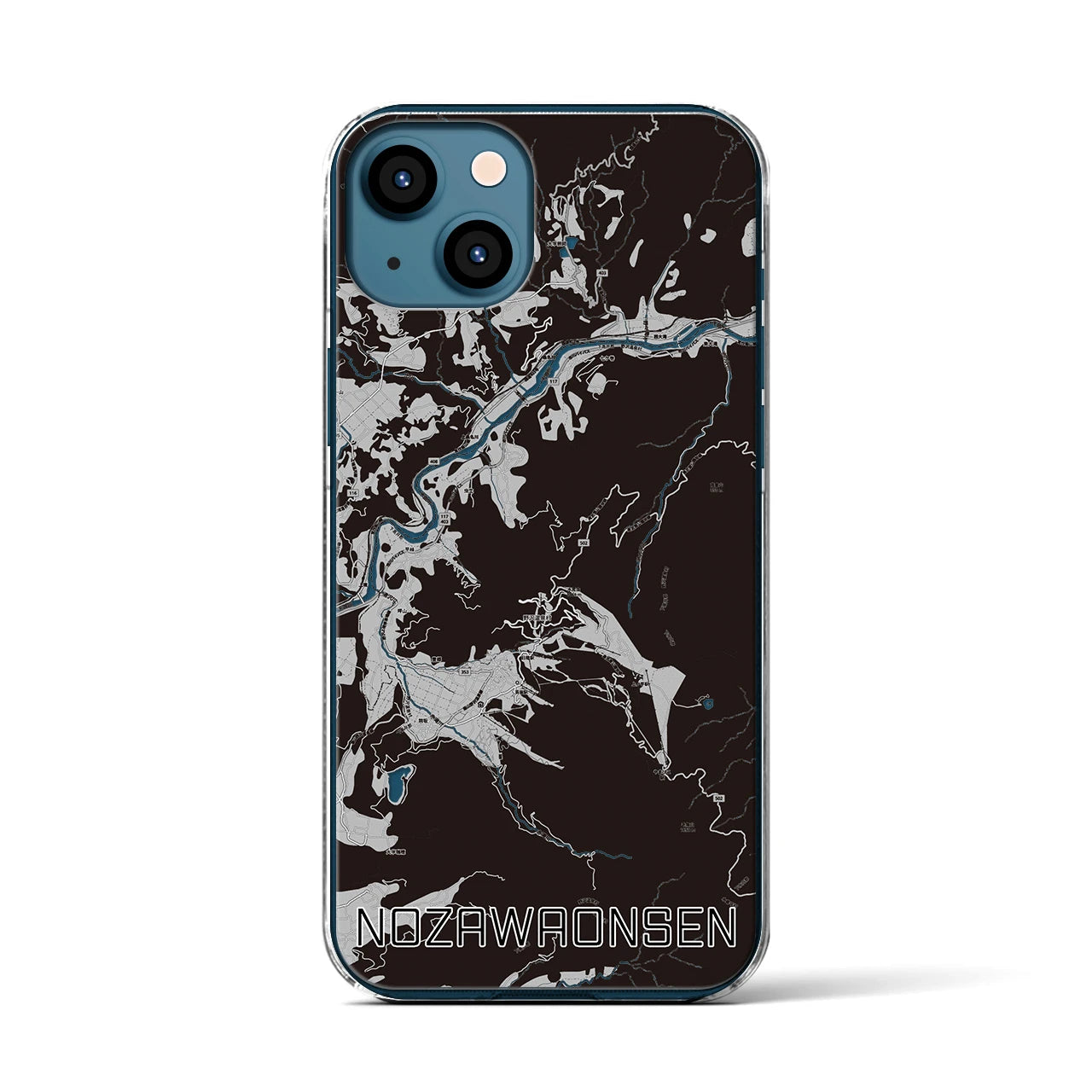 【野沢温泉(長野県)】地図柄iPhoneケース(クリアタイプ)