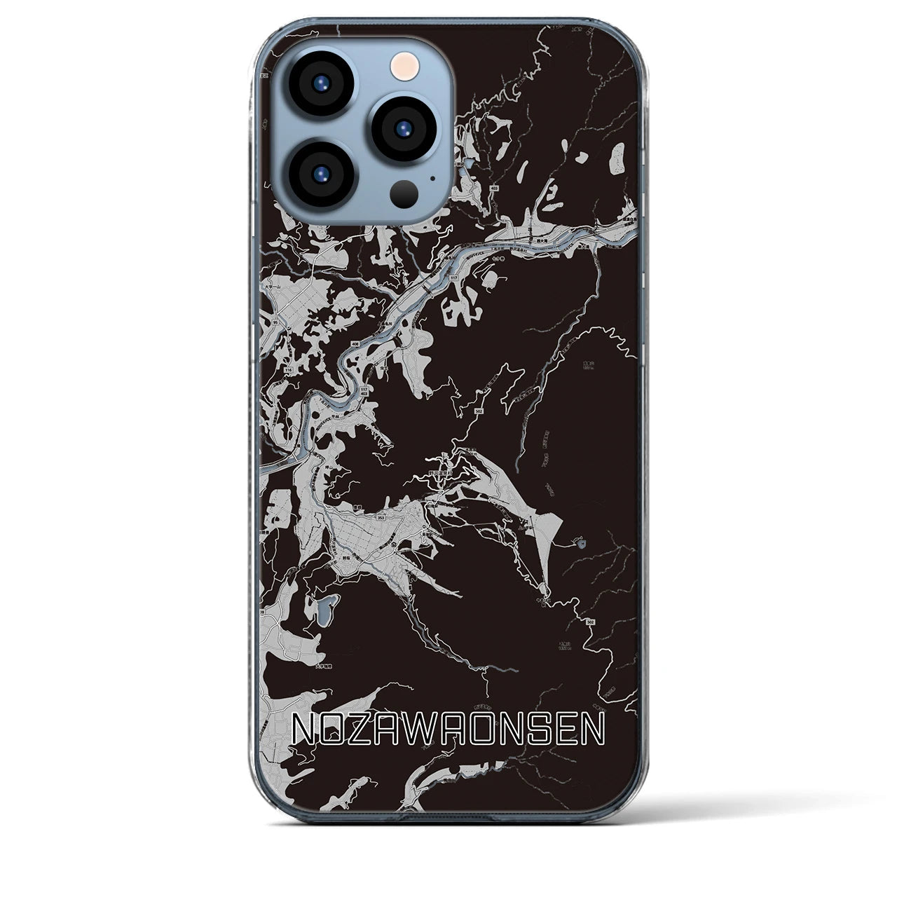 【野沢温泉(長野県)】地図柄iPhoneケース(クリアタイプ)