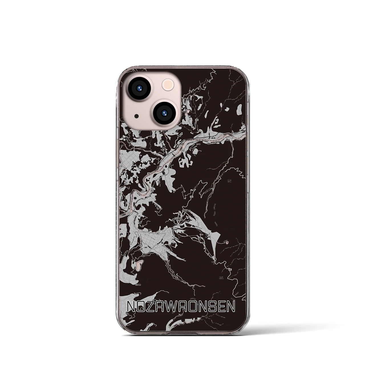 【野沢温泉(長野県)】地図柄iPhoneケース(クリアタイプ)