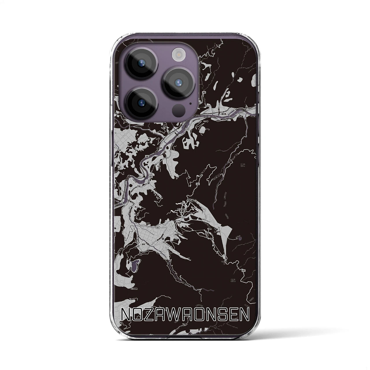 【野沢温泉(長野県)】地図柄iPhoneケース(クリアタイプ)