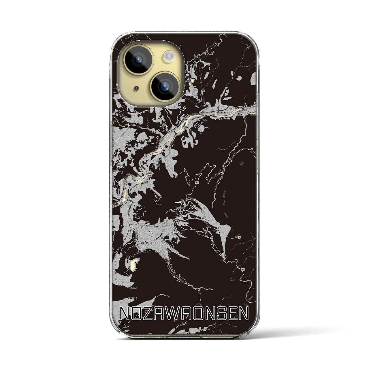 【野沢温泉(長野県)】地図柄iPhoneケース(クリアタイプ)