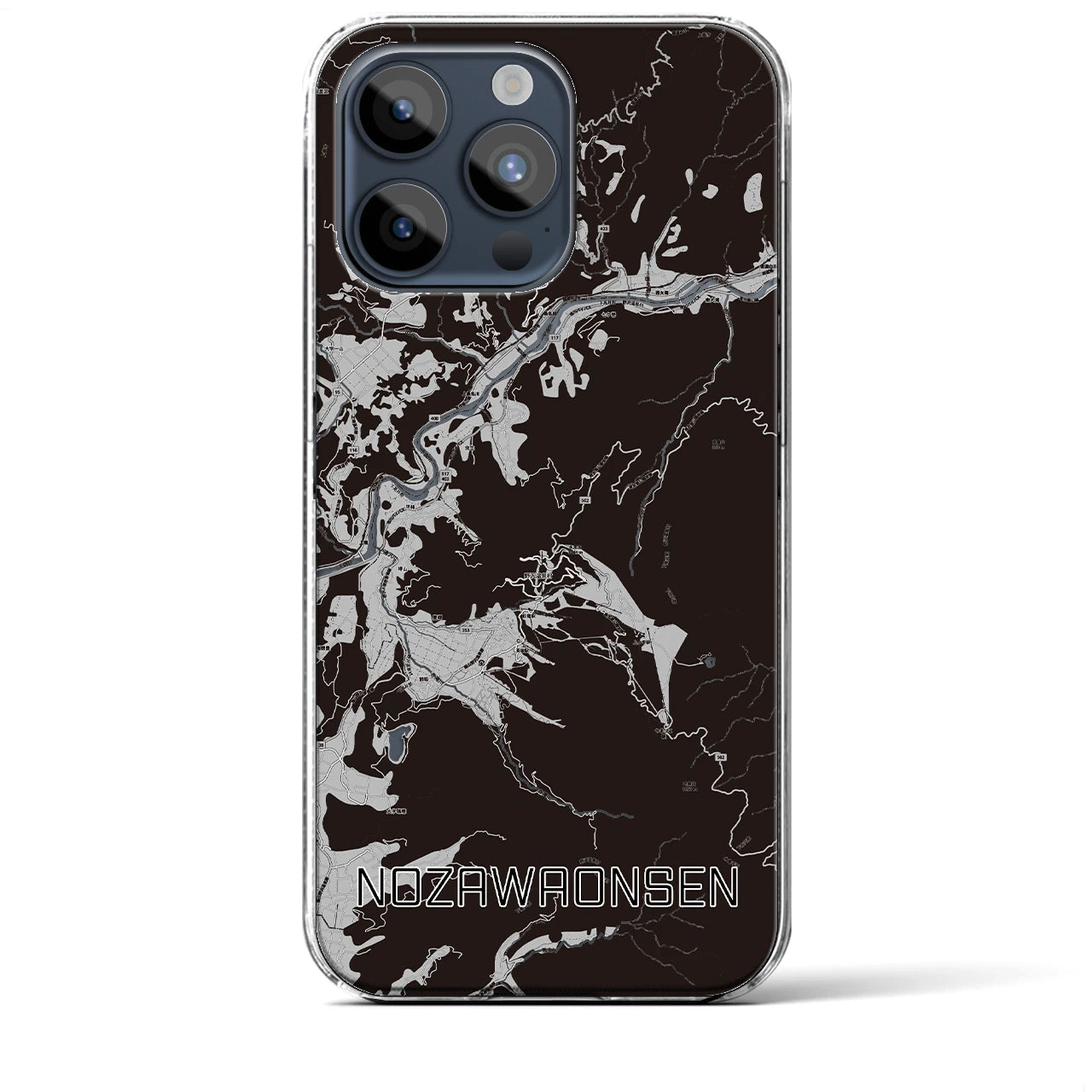 【野沢温泉(長野県)】地図柄iPhoneケース(クリアタイプ)