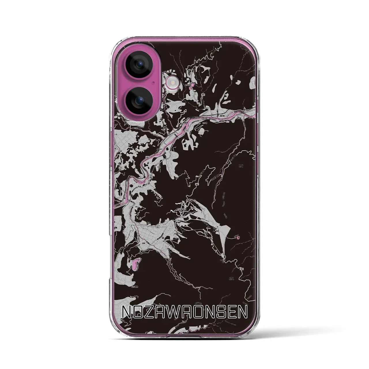 【野沢温泉(長野県)】地図柄iPhoneケース(クリアタイプ)
