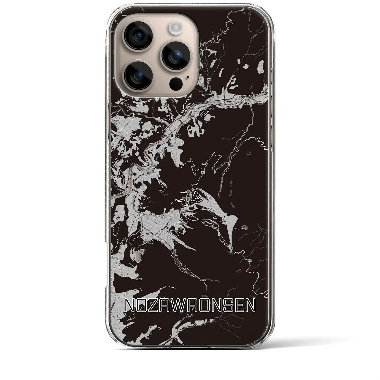 【野沢温泉(長野県)】地図柄iPhoneケース(クリアタイプ)