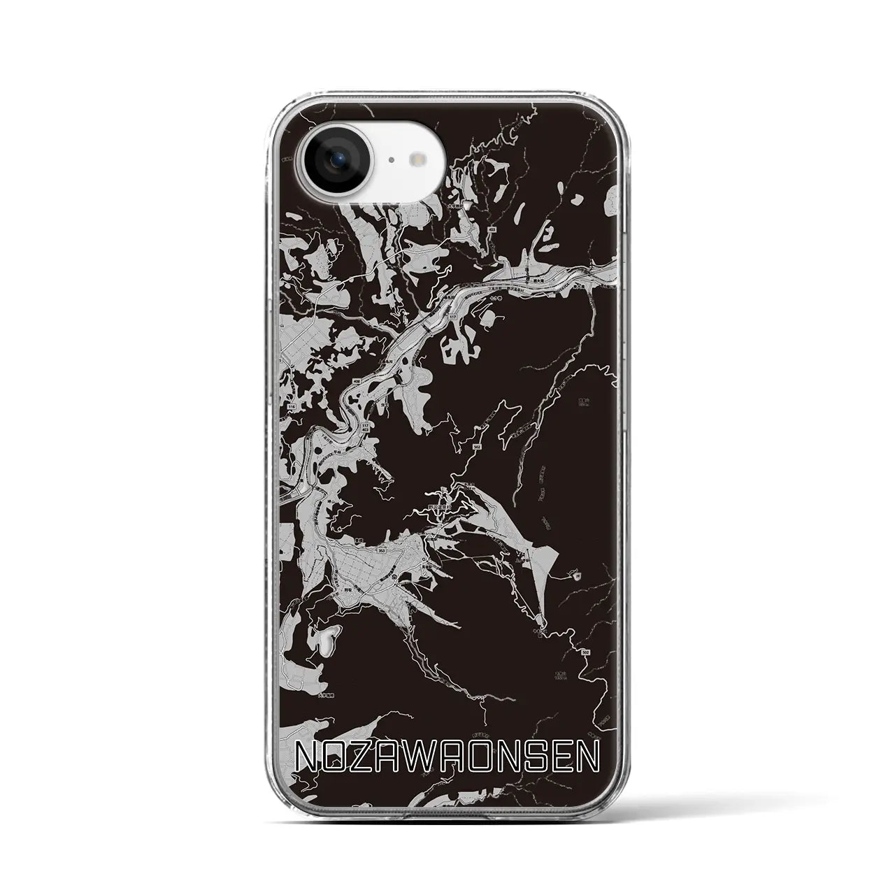 【野沢温泉(長野県)】地図柄iPhoneケース(クリアタイプ)