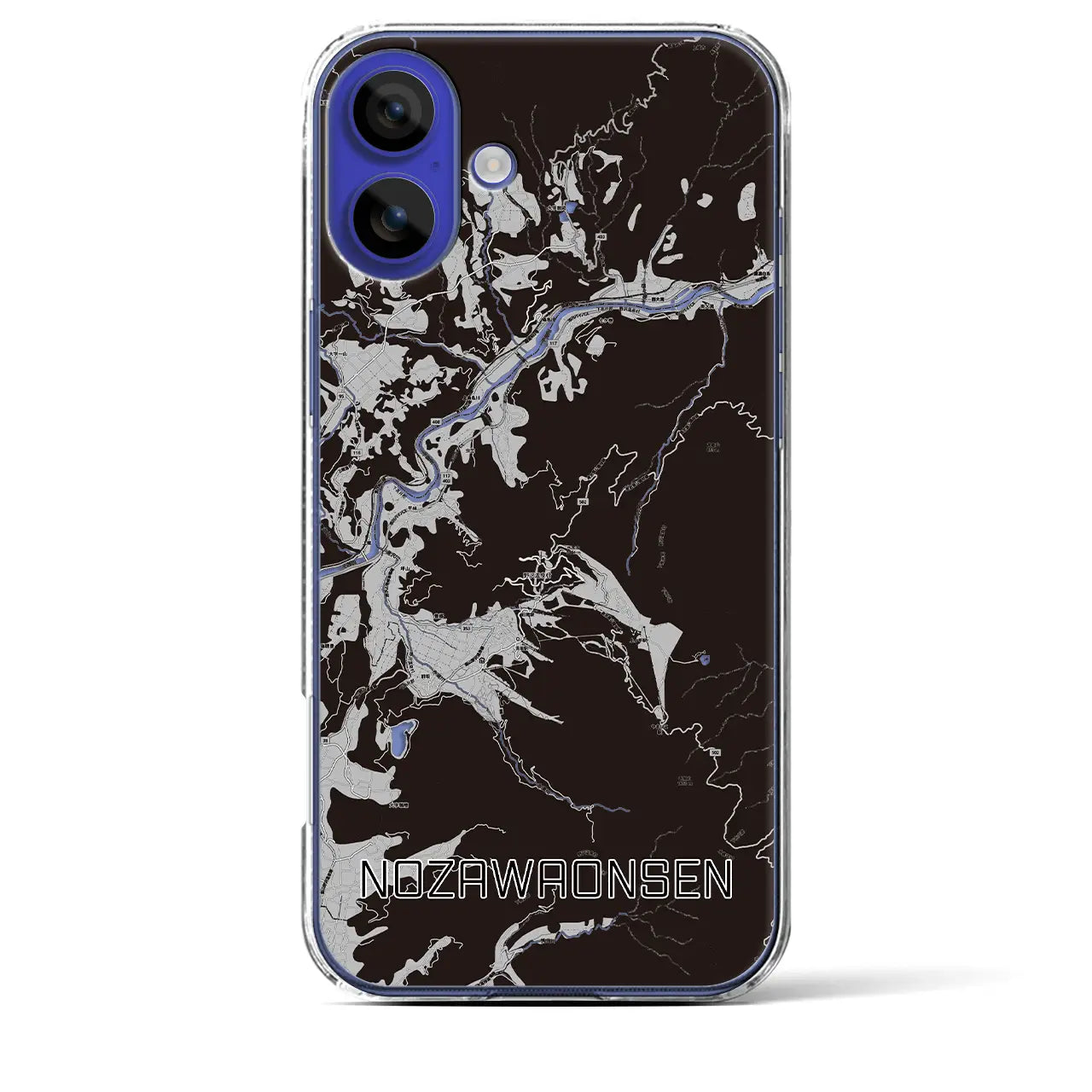 【野沢温泉(長野県)】地図柄iPhoneケース(クリアタイプ)