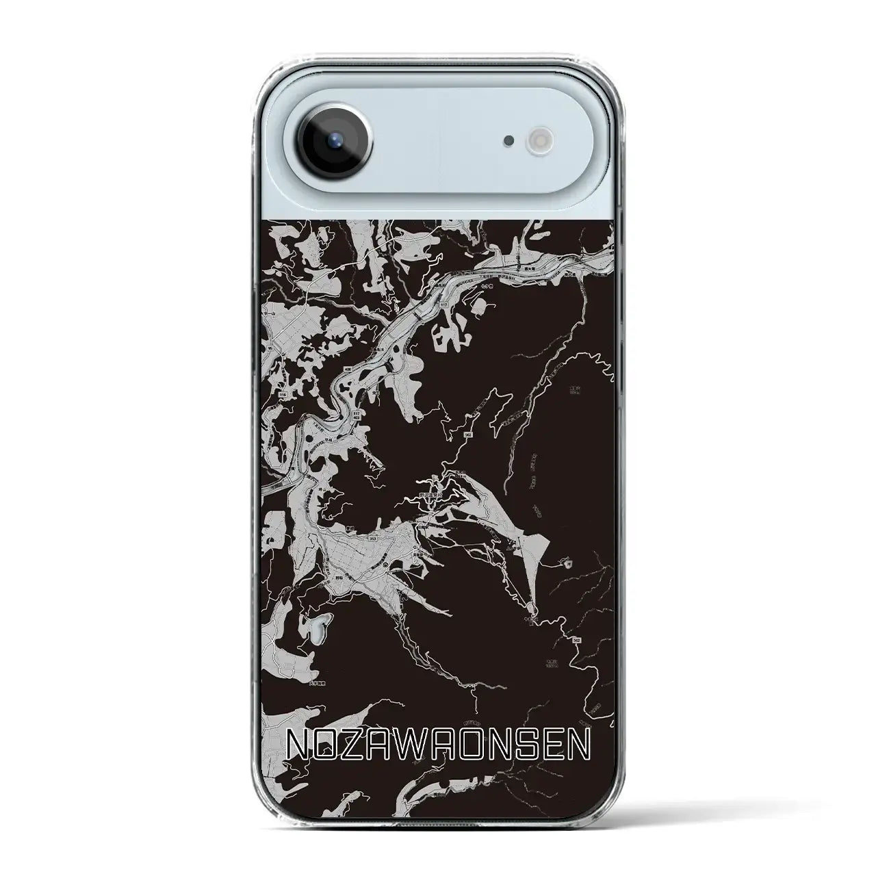【野沢温泉(長野県)】地図柄iPhoneケース(クリアタイプ)