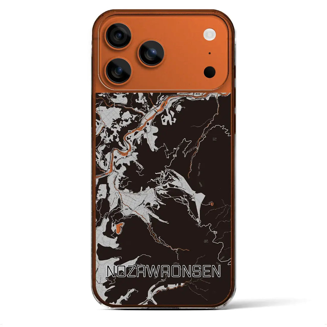 【野沢温泉(長野県)】地図柄iPhoneケース(クリアタイプ)