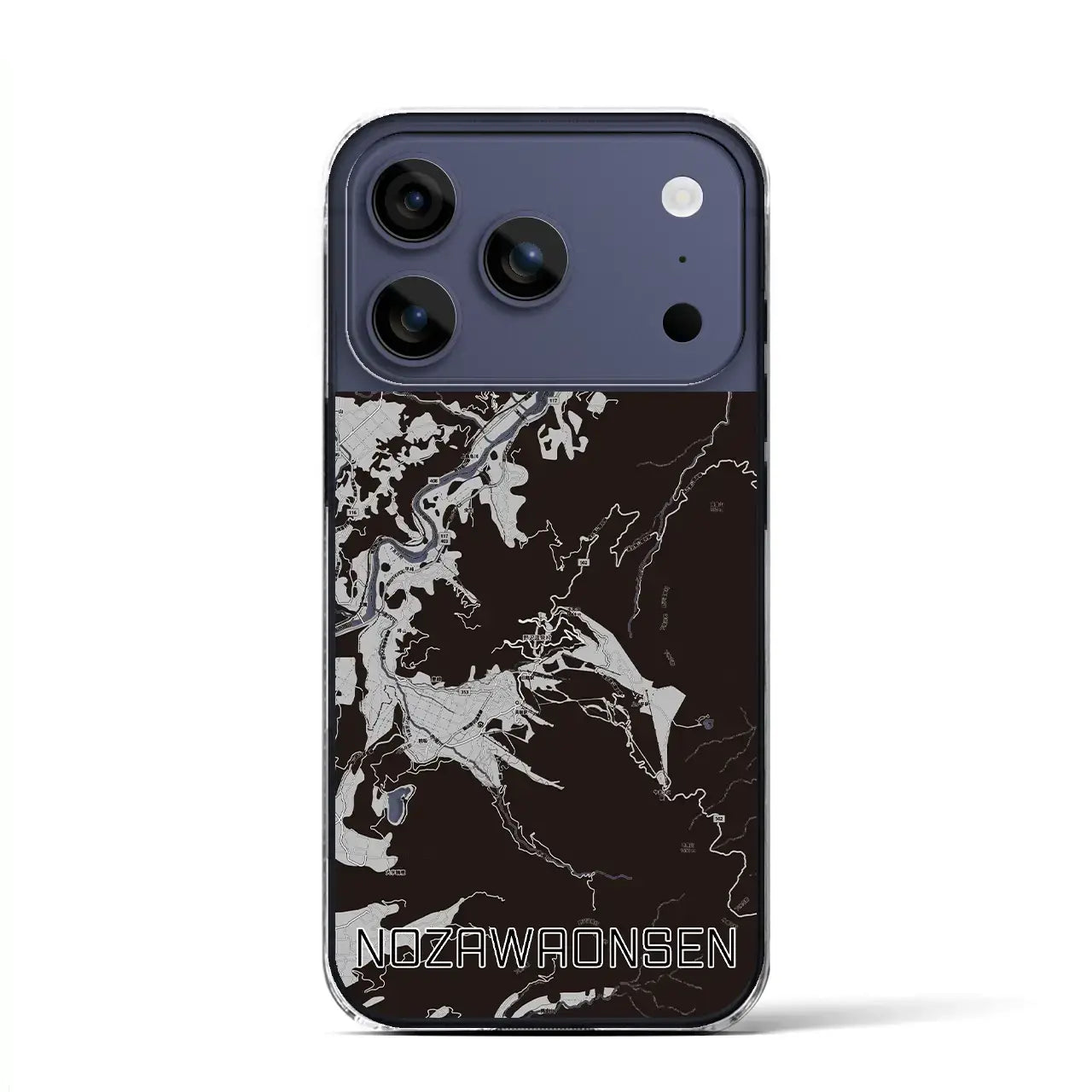 【野沢温泉(長野県)】地図柄iPhoneケース(クリアタイプ)