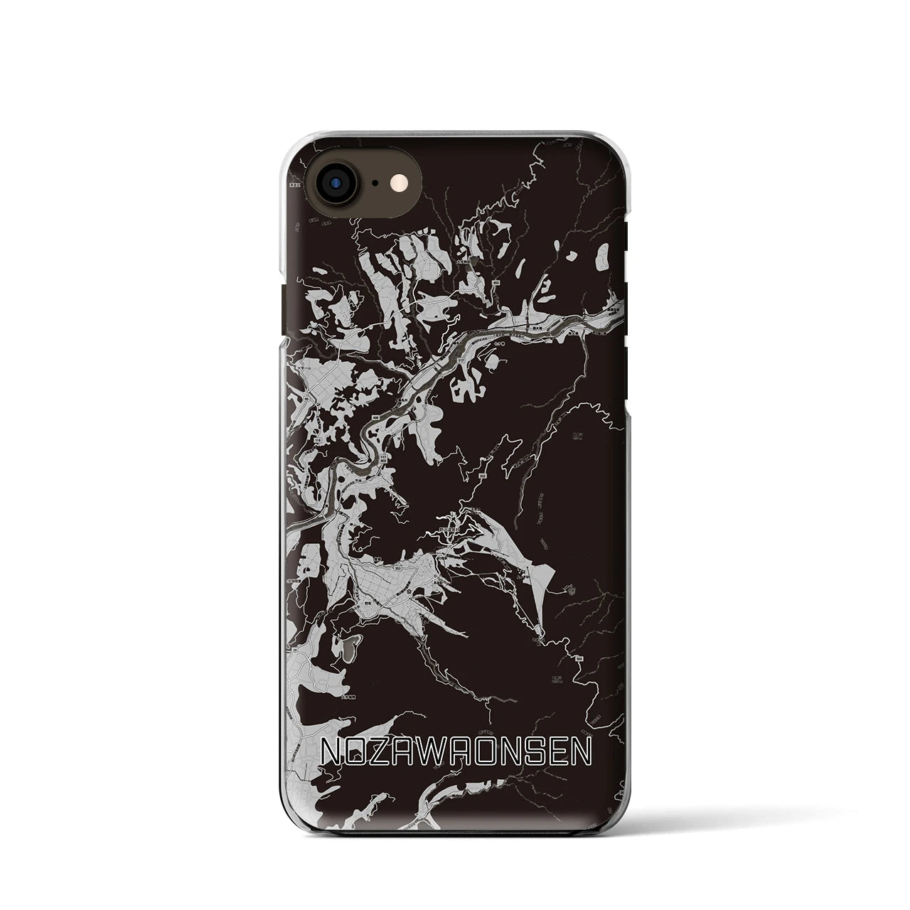 【野沢温泉(長野県)】地図柄iPhoneケース(クリアタイプ)