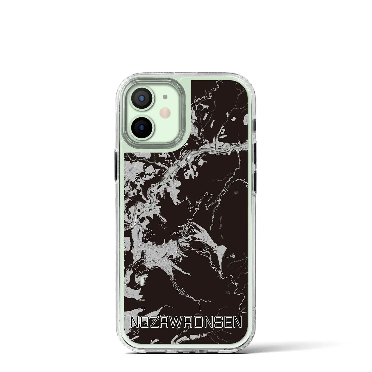 【野沢温泉(長野県)】地図柄iPhoneケース(MagSafeタイプ)