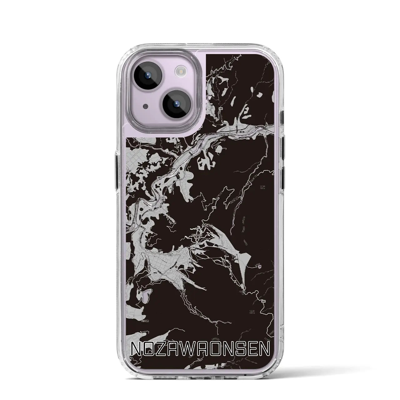 【野沢温泉(長野県)】地図柄iPhoneケース(MagSafeタイプ)