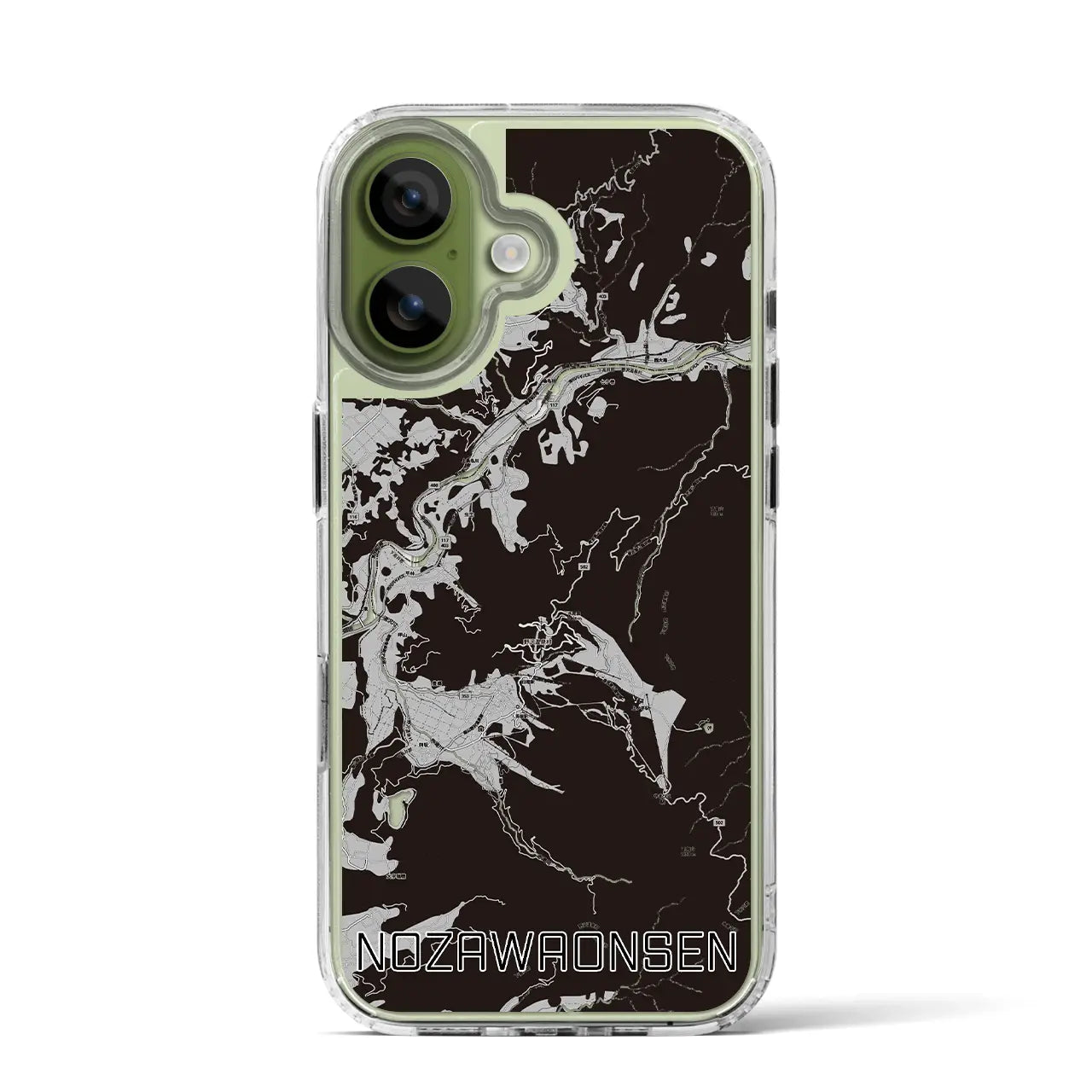 【野沢温泉(長野県)】地図柄iPhoneケース(MagSafeタイプ)