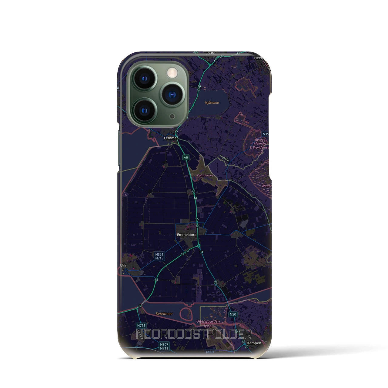 【北東ポルダー(オランダ)】地図柄iPhoneケース(バックカバータイプ)