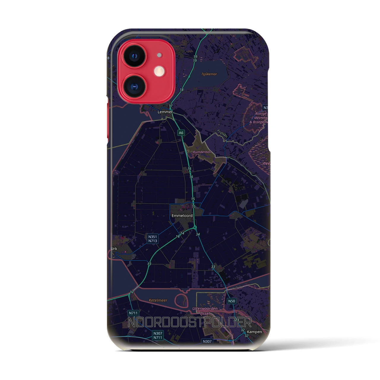 【北東ポルダー(オランダ)】地図柄iPhoneケース(バックカバータイプ)