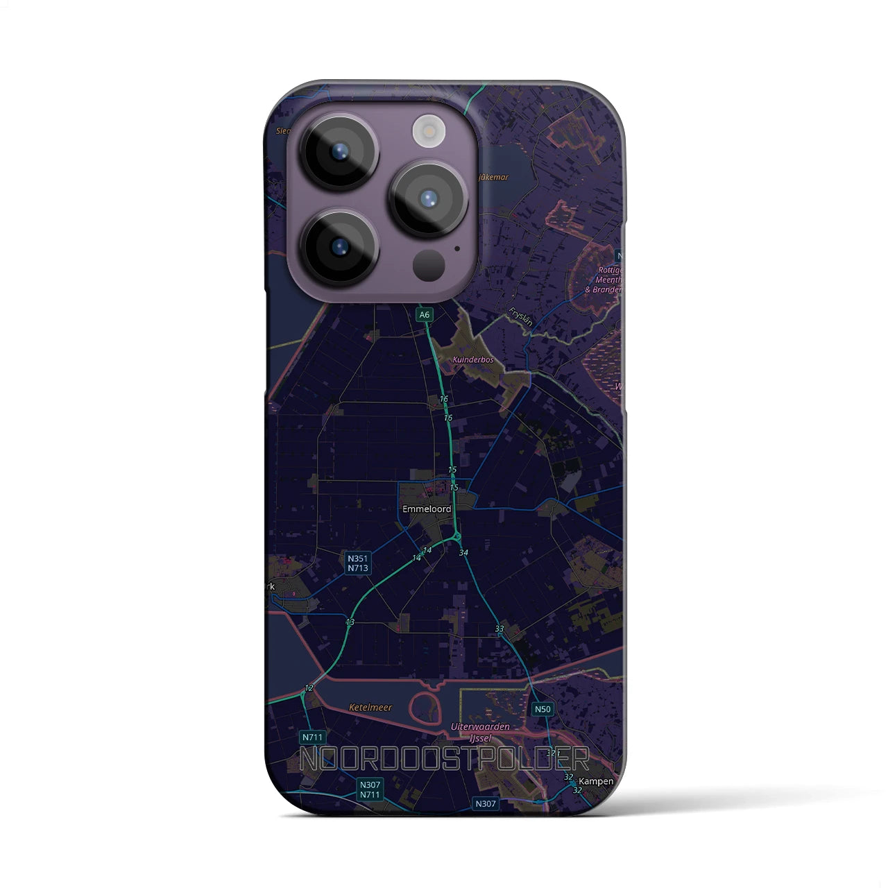 【北東ポルダー(オランダ)】地図柄iPhoneケース(バックカバータイプ)