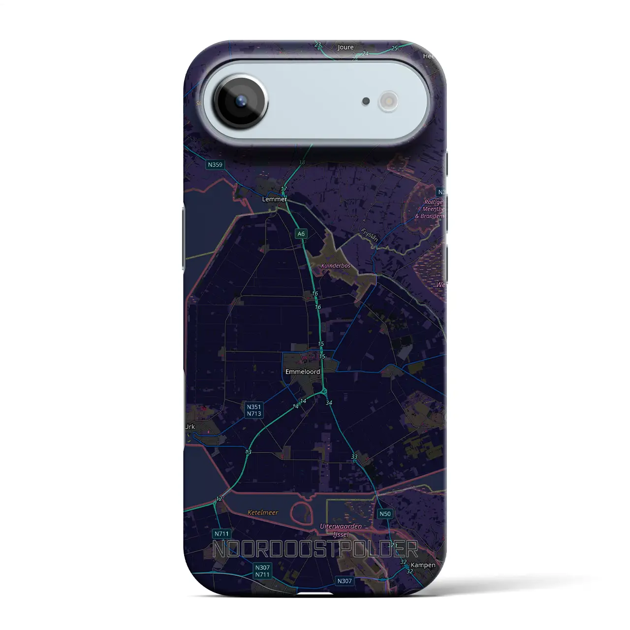 【北東ポルダー(オランダ)】地図柄iPhoneケース(バックカバータイプ)