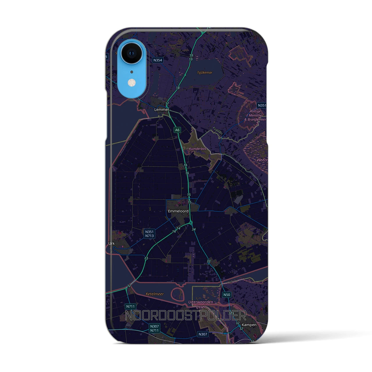 【北東ポルダー(オランダ)】地図柄iPhoneケース(バックカバータイプ)