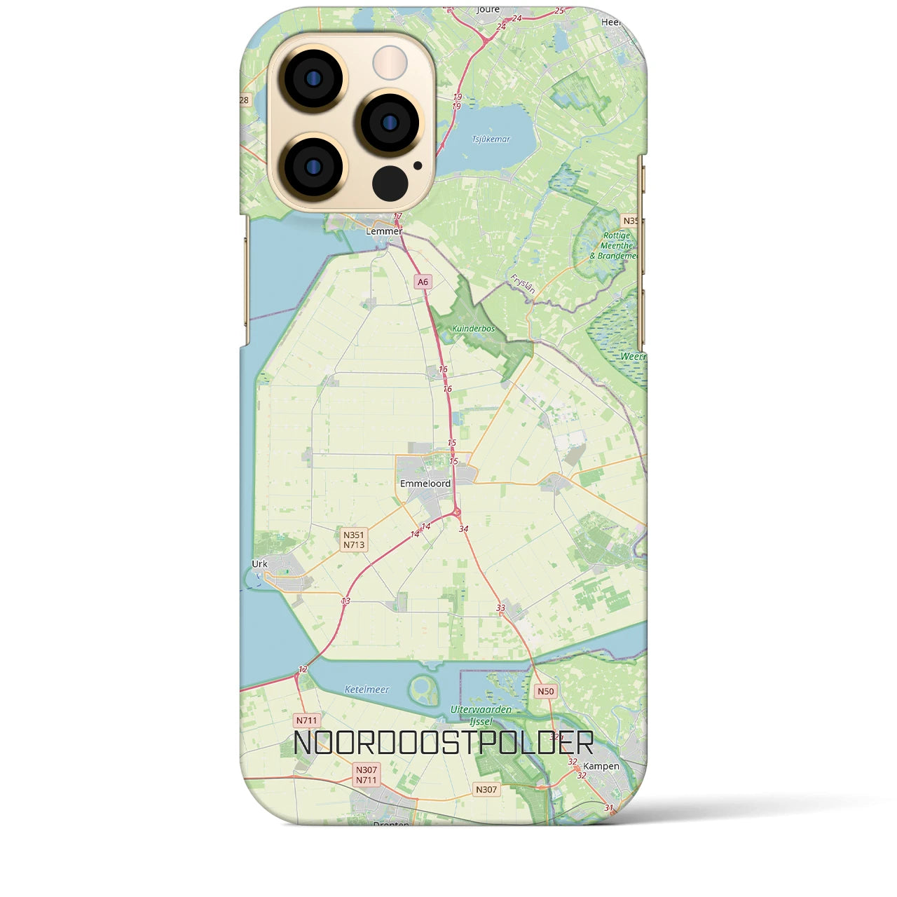 【北東ポルダー(オランダ)】地図柄iPhoneケース(バックカバータイプ)