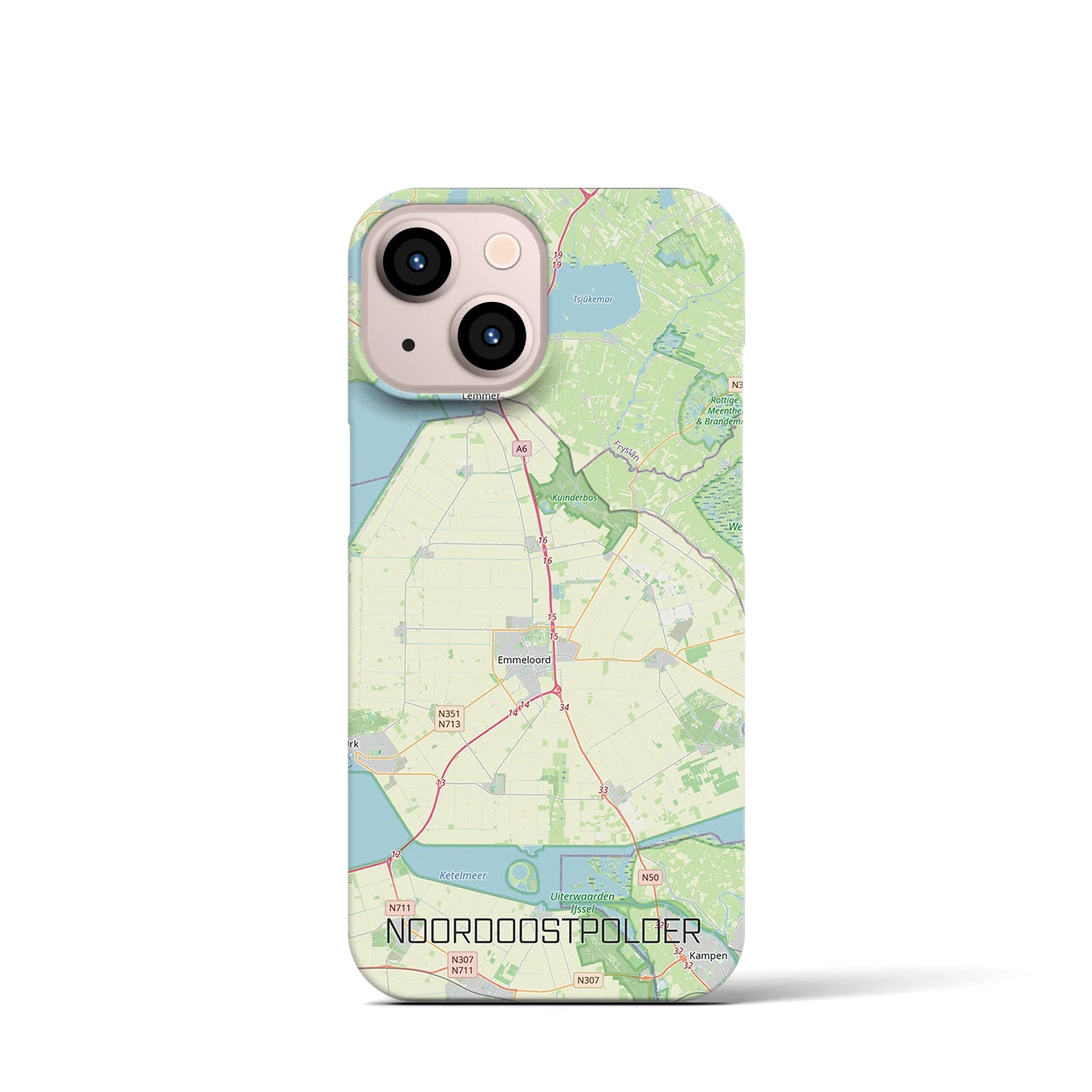 【北東ポルダー(オランダ)】地図柄iPhoneケース(バックカバータイプ)