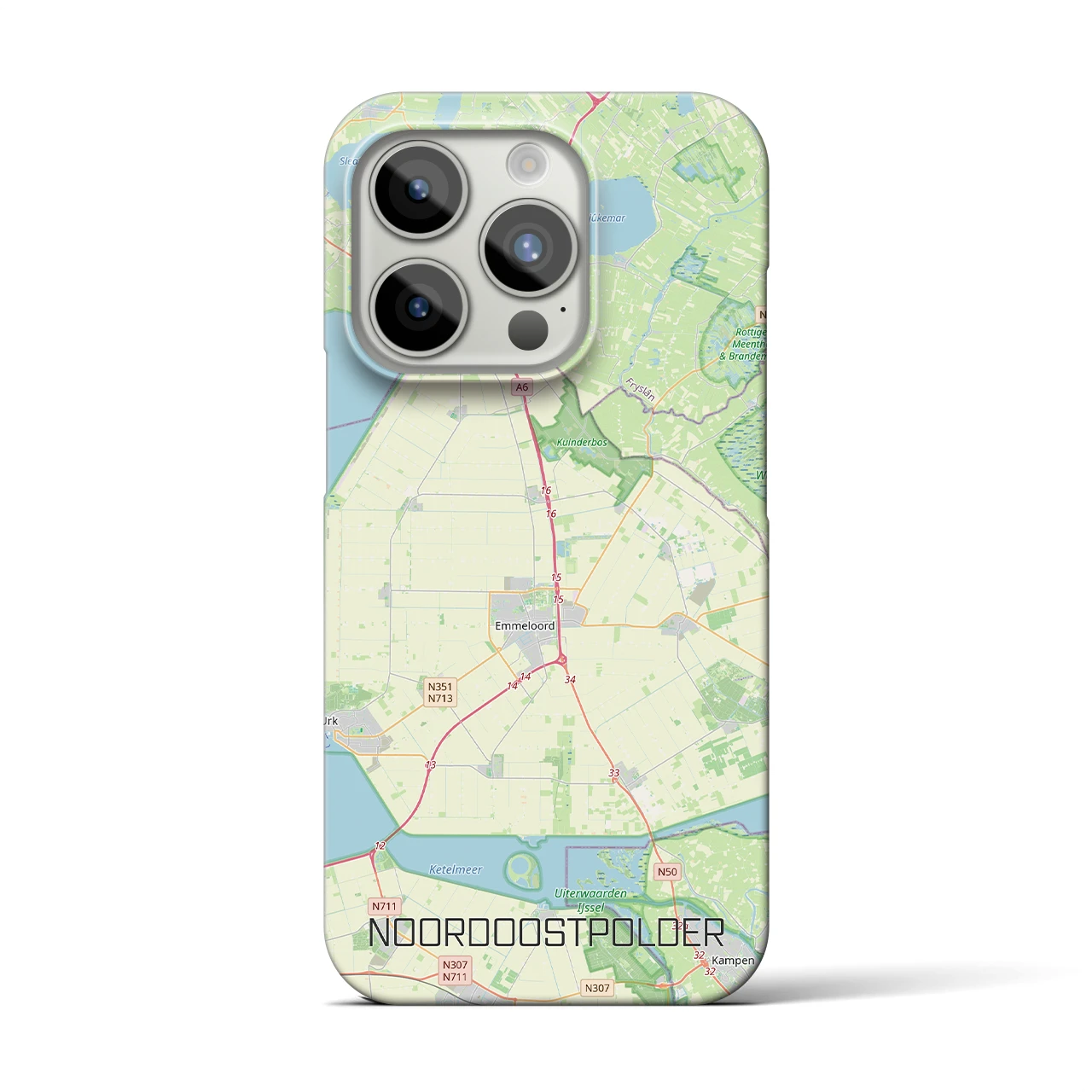 【北東ポルダー(オランダ)】地図柄iPhoneケース(バックカバータイプ)