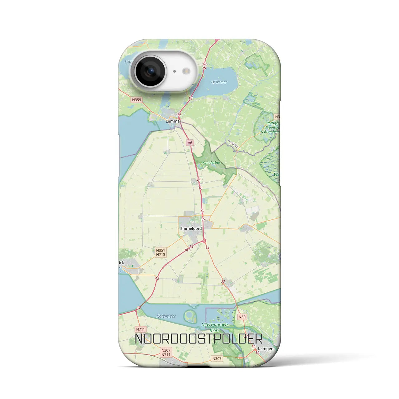 【北東ポルダー(オランダ)】地図柄iPhoneケース(バックカバータイプ)