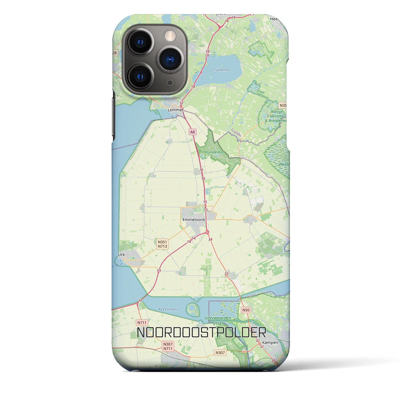 【北東ポルダー(オランダ)】地図柄iPhoneケース(バックカバータイプ)