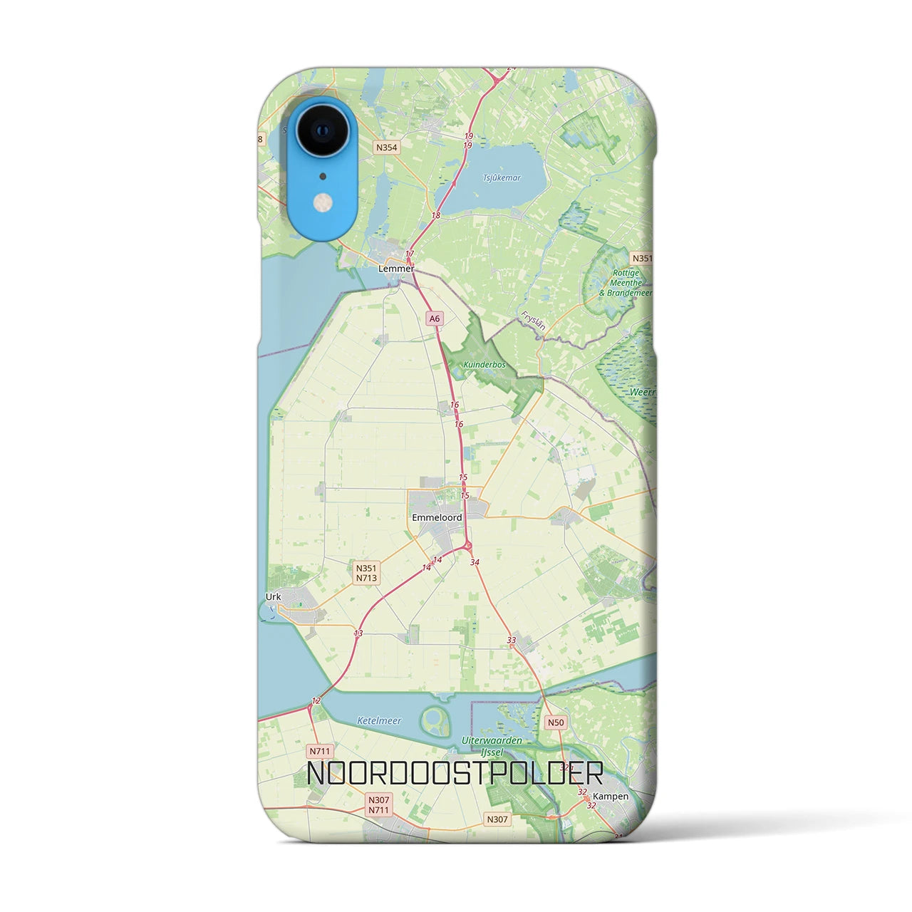 【北東ポルダー(オランダ)】地図柄iPhoneケース(バックカバータイプ)