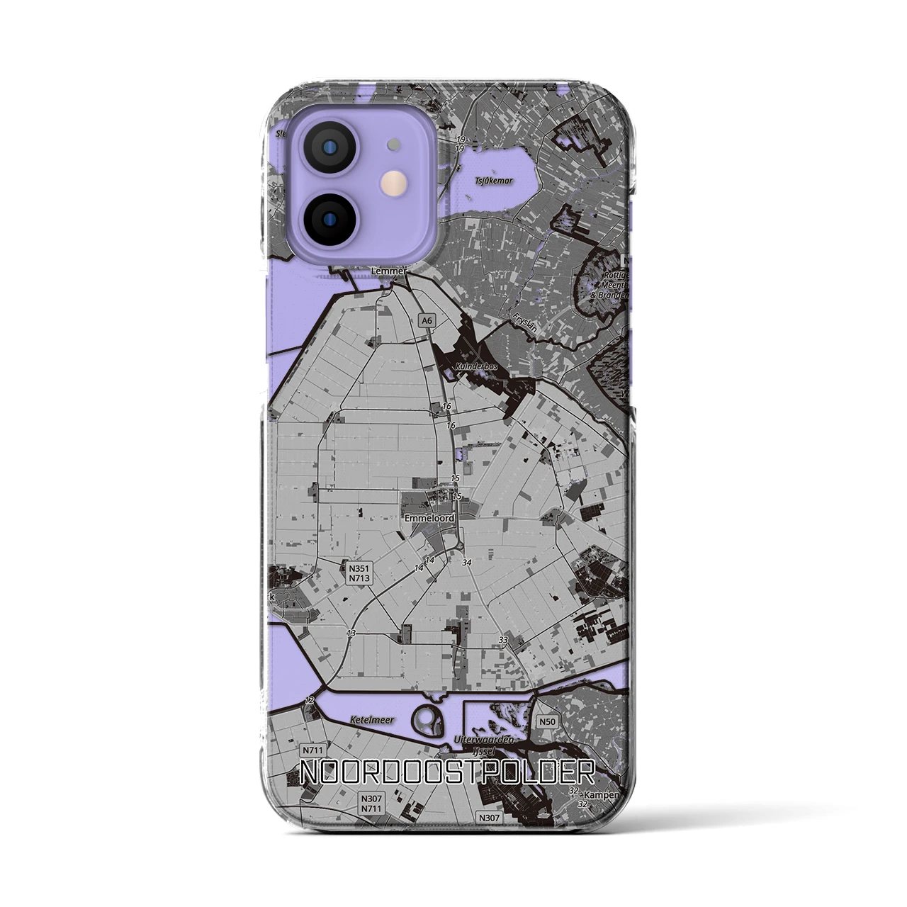 【北東ポルダー(オランダ)】地図柄iPhoneケース(クリアタイプ)