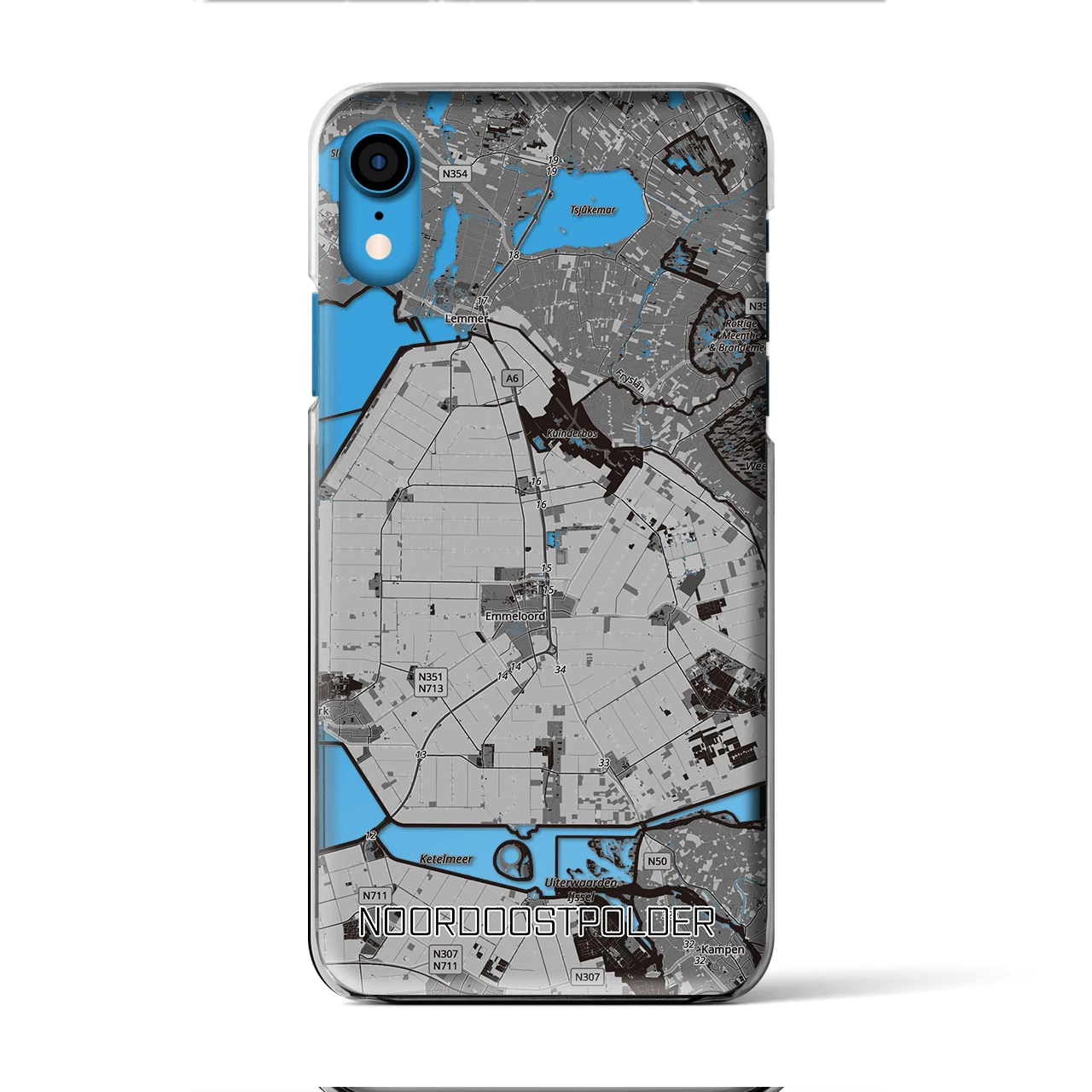 【北東ポルダー(オランダ)】地図柄iPhoneケース(クリアタイプ)