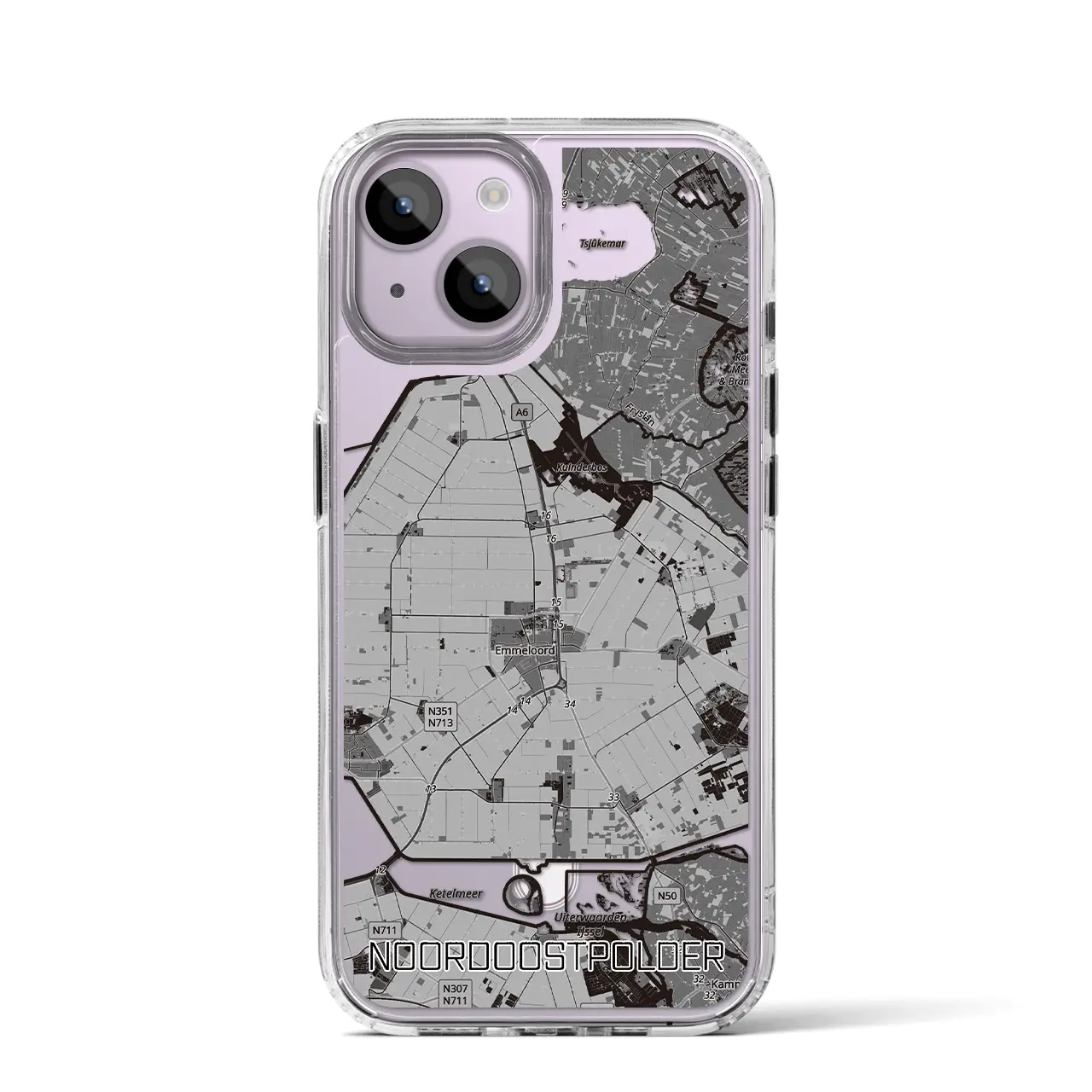 【北東ポルダー(オランダ)】地図柄iPhoneケース(MagSafeタイプ)