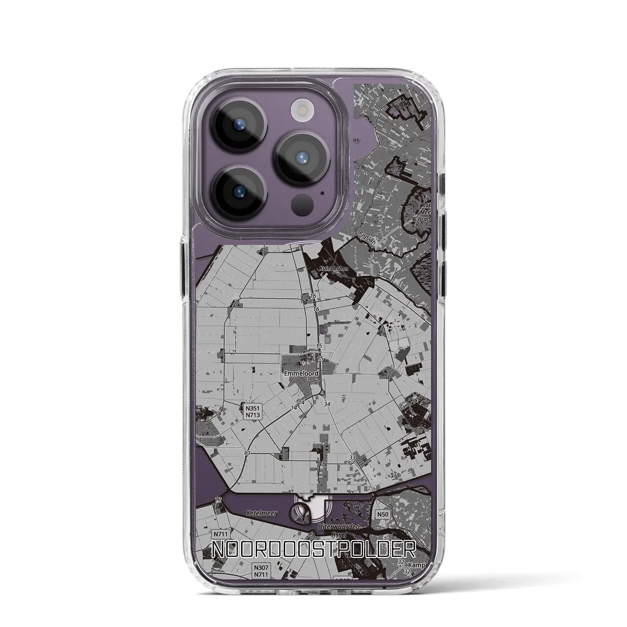 【北東ポルダー(オランダ)】地図柄iPhoneケース(MagSafeタイプ)