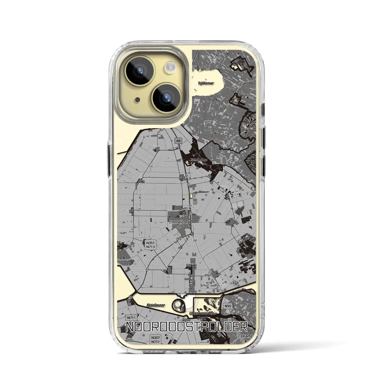 【北東ポルダー(オランダ)】地図柄iPhoneケース(MagSafeタイプ)