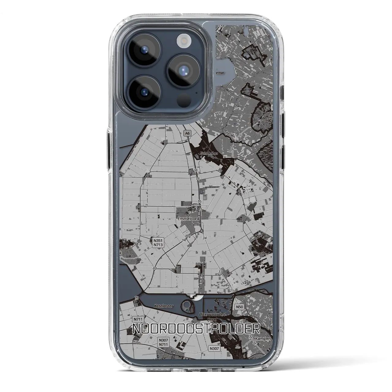 【北東ポルダー(オランダ)】地図柄iPhoneケース(MagSafeタイプ)