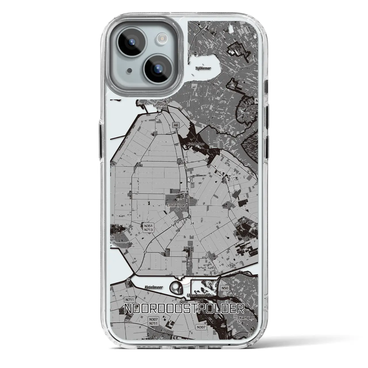 【北東ポルダー(オランダ)】地図柄iPhoneケース(MagSafeタイプ)