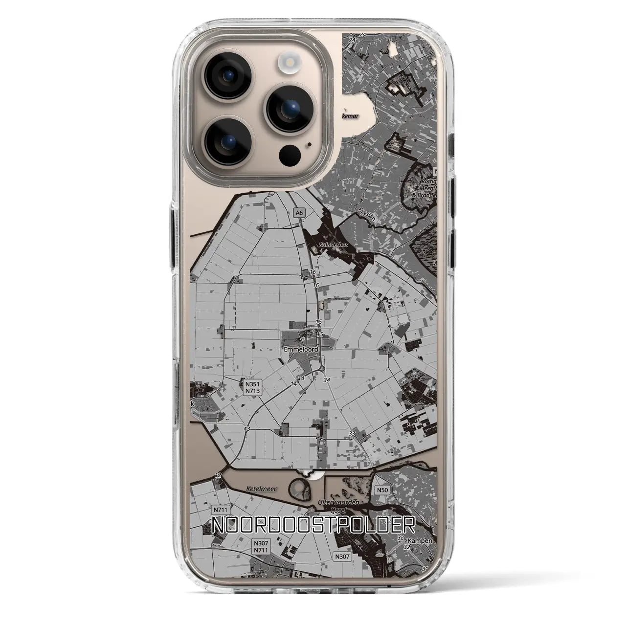 【北東ポルダー(オランダ)】地図柄iPhoneケース(MagSafeタイプ)