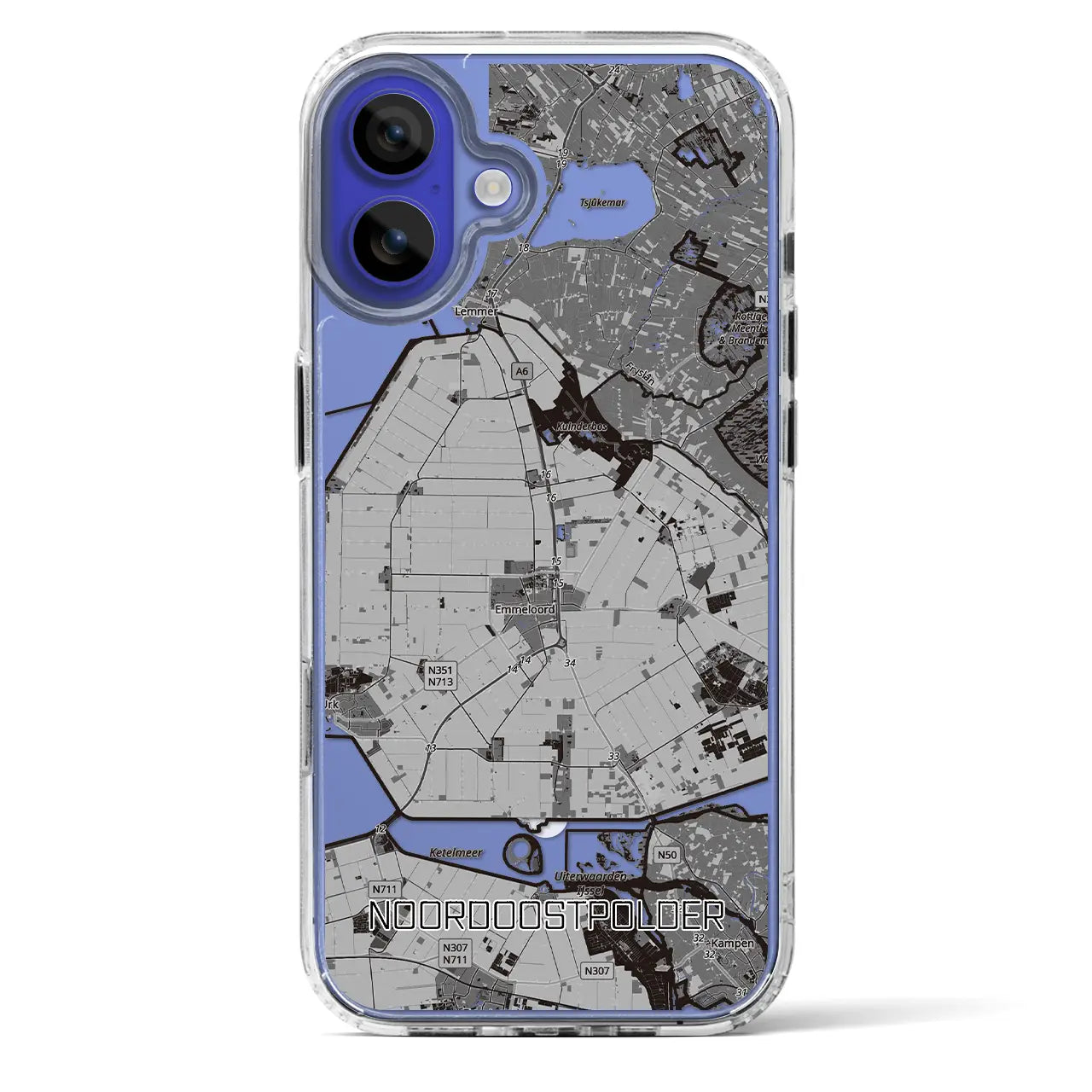 【北東ポルダー(オランダ)】地図柄iPhoneケース(MagSafeタイプ)