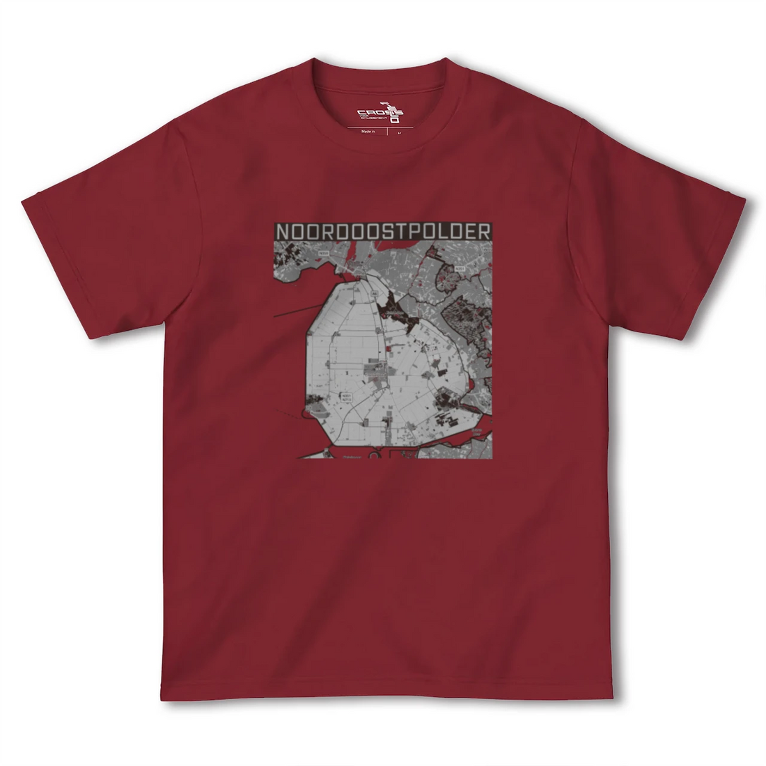 【北東ポルダー(オランダ)】地図柄ヘビーウェイトTシャツ