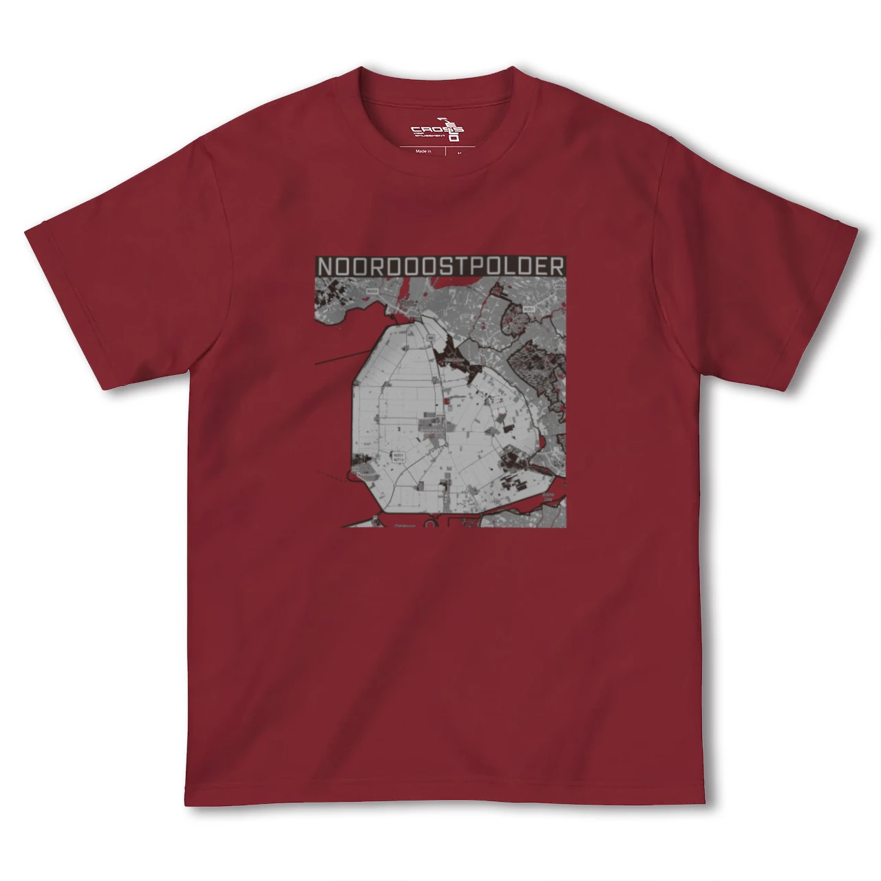 【北東ポルダー(オランダ)】地図柄ヘビーウェイトTシャツ
