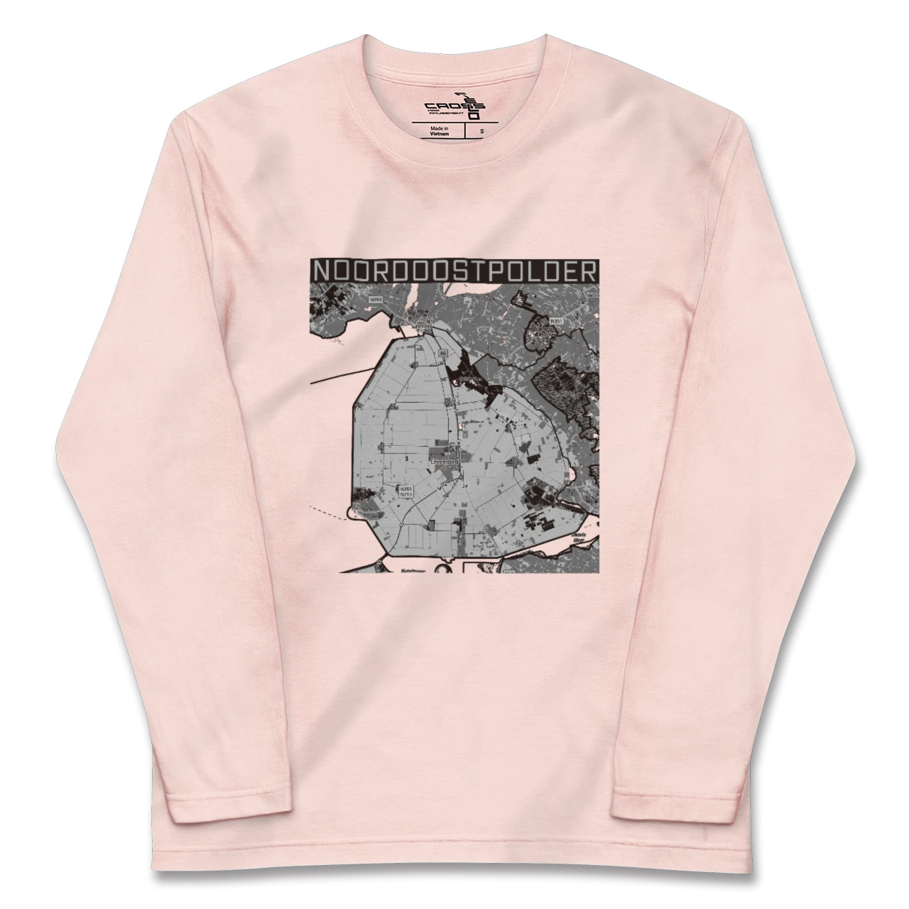 【北東ポルダー(オランダ)】地図柄ロングスリーブTシャツ