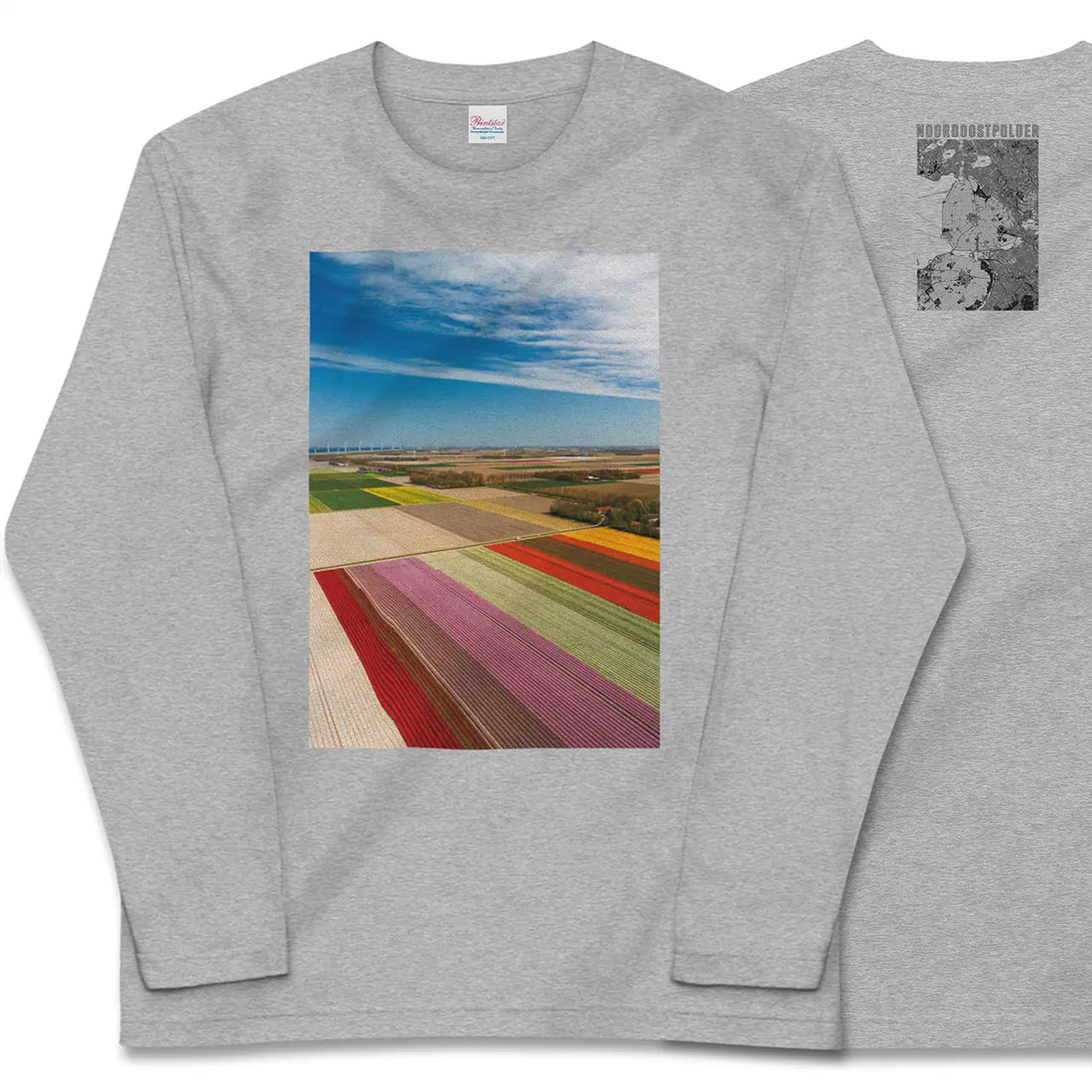 【北東ポルダー(オランダ)】Map World ロングスリーブTシャツ