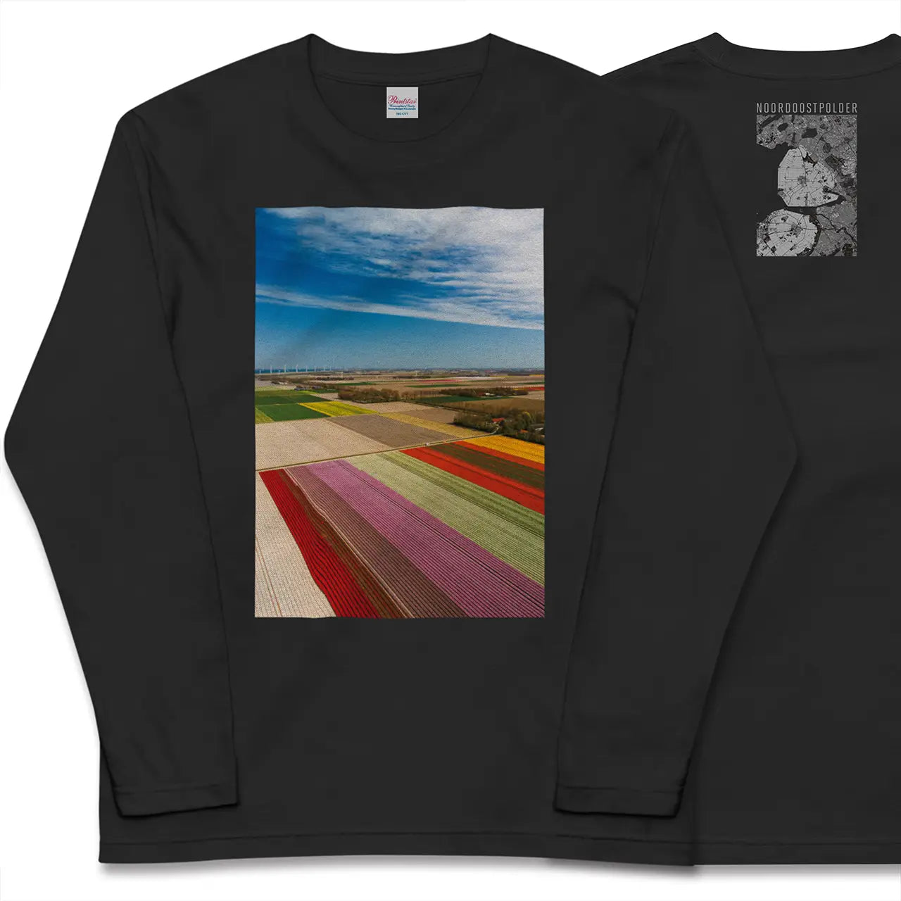 【北東ポルダー(オランダ)】Map World ロングスリーブTシャツ