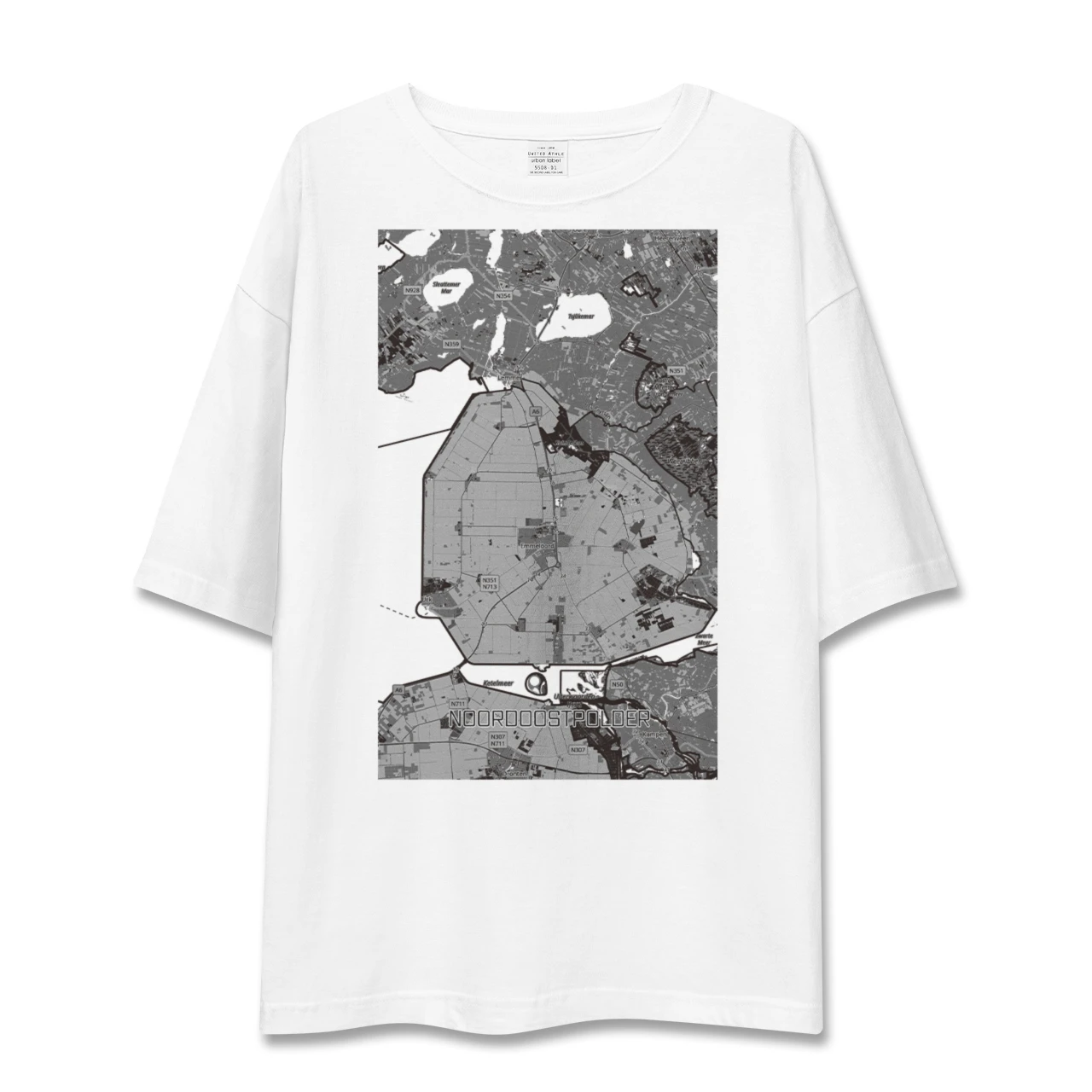 【北東ポルダー(オランダ)】地図柄ビッグシルエットTシャツ