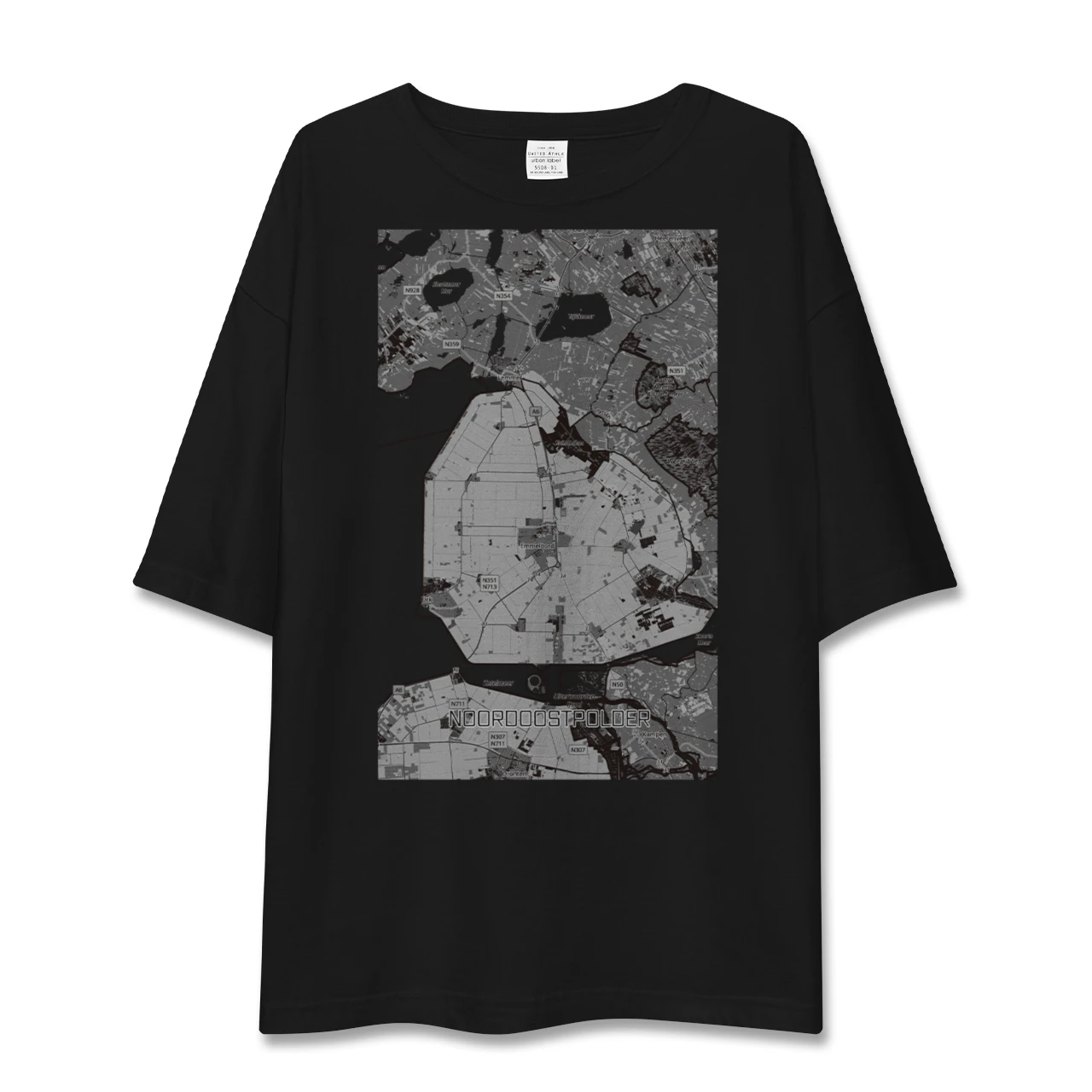 【北東ポルダー(オランダ)】地図柄ビッグシルエットTシャツ