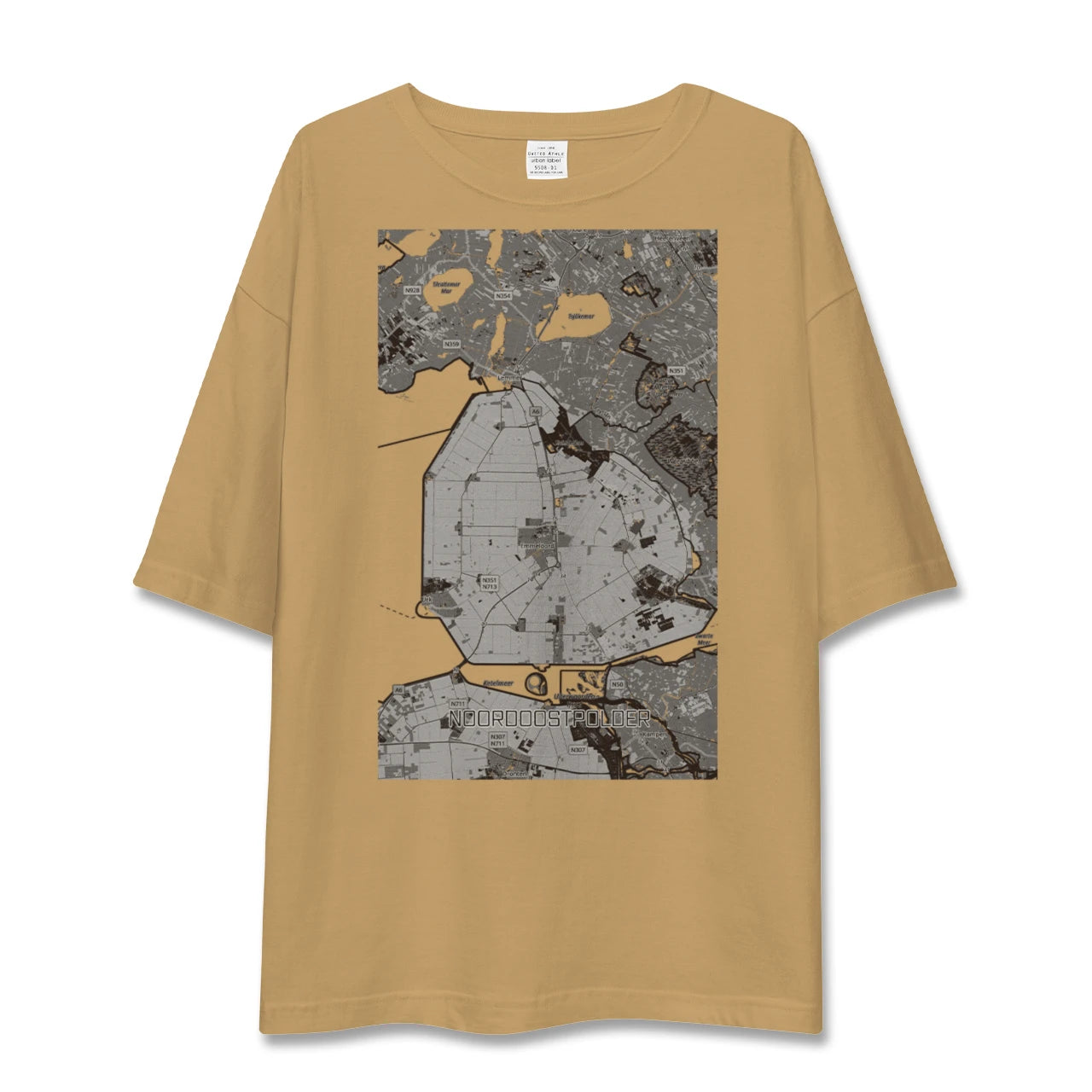 【北東ポルダー(オランダ)】地図柄ビッグシルエットTシャツ