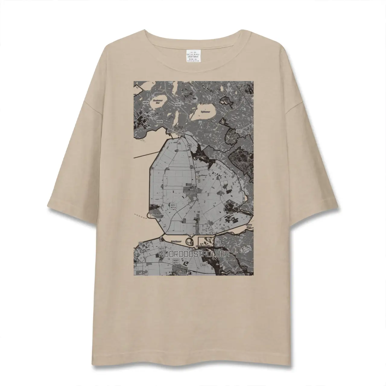 【北東ポルダー(オランダ)】地図柄ビッグシルエットTシャツ
