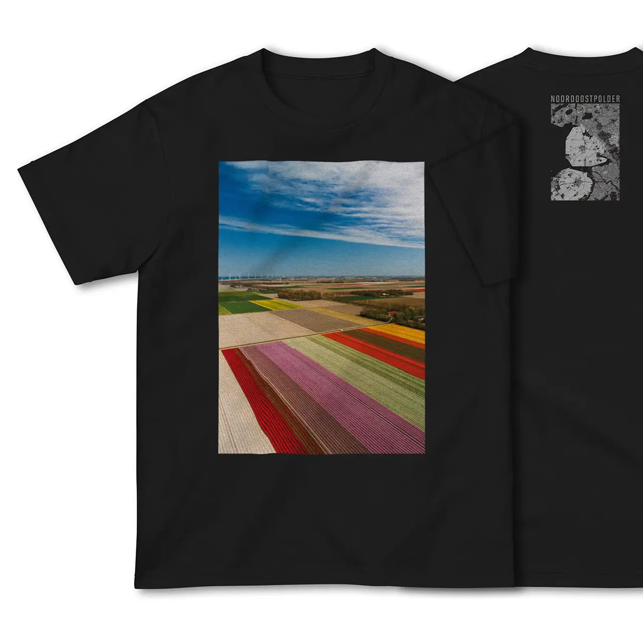 【北東ポルダー(オランダ)】Map World ハイクオリティTシャツ