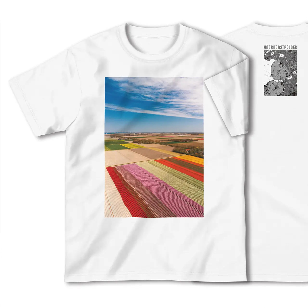 【北東ポルダー(オランダ)】Map World ハイクオリティTシャツ