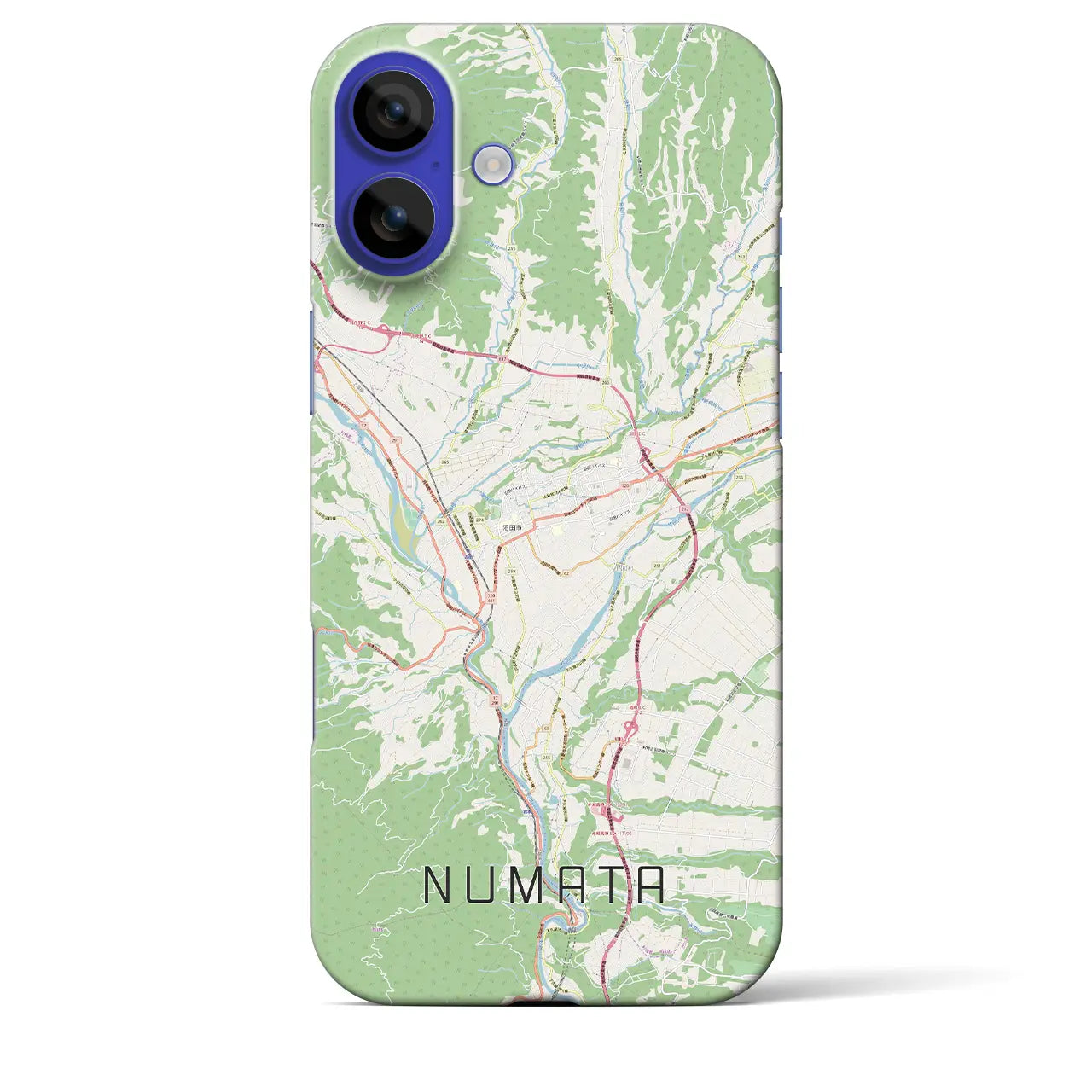 【沼田(群馬県)】地図柄iPhoneケース(バックカバータイプ)ナチュラル・iPhone 16 Pro Max 用